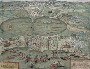 Mapa Tunisu z „Civitates Orbis Terrarum” Georga Brauna (1541-1622) i Fransa Hogenberga (1535-90), 1574
