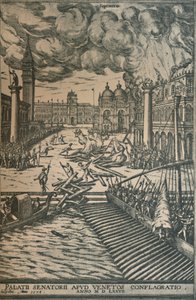 Spalenie Pałacu Dożów, 1578, 1925. autorstwa Joris Hoefnagel