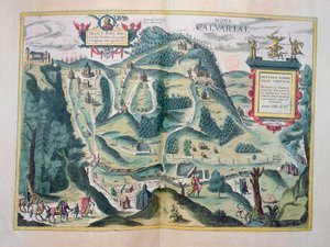 Widok na Kalwarię Zebrzydowską, z „Civitates Orbis Terrarum” Georga Brauna (1541-1622) i Fransa Hogenberga (1535-90), ok. 1930 r. 1617 autorstwa Joris Hoefnagel