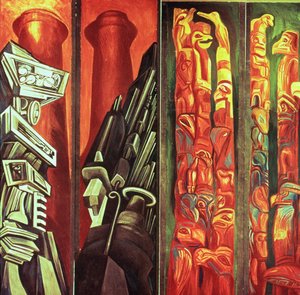 Panel dekoracyjny III, z Eposu o cywilizacji amerykańskiej autorstwa José Clemente Orozco