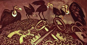 Panel dekoracyjny II, z Eposu o cywilizacji amerykańskiej autorstwa José Clemente Orozco