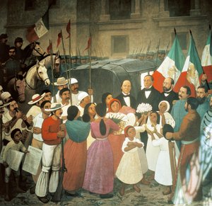 Przybycie Benito Juareza, 25 lipca autorstwa José Clemente Orozco