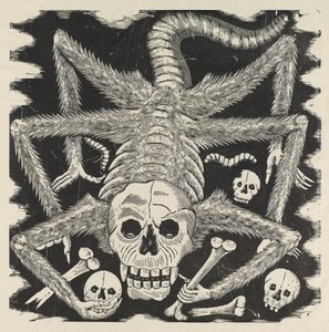 Calavera huertista, ok. 1914, druk 1930 (fotoreliefa akwaforta z grawerem) autorstwa José Guadalupe Posada