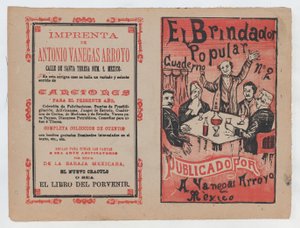 Okładka do „El Brindador Popular”, mężczyzny wznoszącego toast za siedzącą grupę ludzi..., ok. godz. 1880-1910. autorstwa José Guadalupe Posada