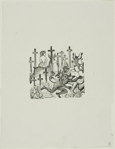 Diabły na cmentarzu autorstwa José Guadalupe Posada