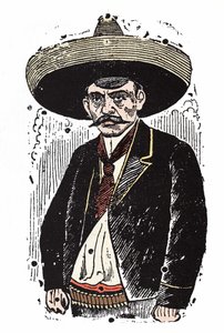 Emiliano Zapata (1880-1919), meksykański rewolucjonista. Ksylografia – Jose Guadalupe Posada (1852-1913).