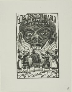 Diabeł tłucze się w głowę autorstwa José Guadalupe Posada