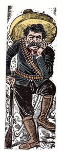 Rewolucja Meksykańska (1910-1920) - El General Genovevo de la O, rewolucyjny zwolennik Emiliano Zapaty - Ksylografia Jose Guadalupe Posada (1852-1913)