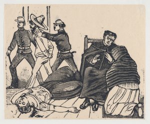 Podwójne morderstwo w Puente de los Gallos, ca. 1905-1910., ca. 1905-1910. autorstwa José Guadalupe Posada