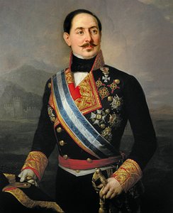 Portret Francisco Serrano y Dominguez (1810-1885), hiszpańskiego żołnierza i polityka, przywódcy Unii Liberalnej, prezydenta pierwszej republiki w 1874 roku autorstwa José María Romero y López