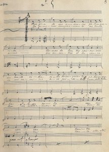 Oryginalny rękopis romansu na tenor zarzueli, „Alma de Dios”, Jose Serrano (1873-1941) autorstwa José Serrano