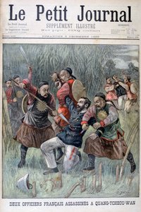 Dwóch francuskich oficerów zamordowanych przez Quang-tcheou-wan, 1899 autorstwa Jose Belon