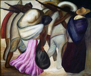 Żołnierze Soldaty. obraz Jose Clemente Orozco (1883-1949) 1926 Mexico City, Muzeum Sztuki Nowoczesnej