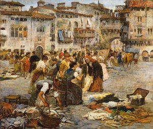Targ w Granadzie (olej na płótnie) autorstwa Jose Fernandez Alvarado