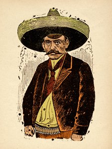 Rewolucja Meksykańska - Emiliano Zapata, ok. 1910-1912 (ksylografia) autorstwa José Guadalupe Posada