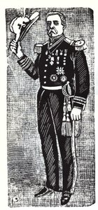 Portret Porfirio Diaza (1828-1915), prezydenta Republiki Meksyku. Ksylografia – Jose Guadalupe Inn (1852-1913). autorstwa José Guadalupe Posada