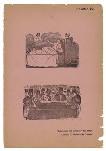Oddzielenie ciała i duszy (grawerowanie) autorstwa José Guadalupe Posada