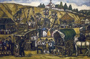 GUTIERREZ SOLANA, Jose (1886-1945). Festiwal na łące San Isidoro w Madrycie (święto na łące San Isidoro, Madryt). 1933. Olej na płótnie. Kolekcja prywatna autorstwa Jose Gutierrez Solana