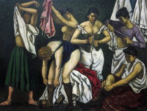 GUTIERREZ SOLANA, Jose (1886-1945). Rozbierające się kobiety. 1933. Sztuka współczesna. Olej na płótnie. Kolekcja prywatna