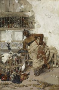 Targ drobiu, Tanger, ok. 1881 (olej na drewnie)