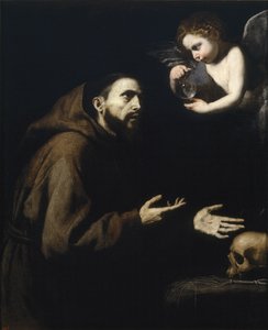 Franciszek z Asyżu i anioł z bidonem, 1636-1637