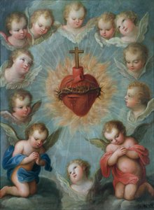 Najświętsze Serce Jezusa w otoczeniu aniołów, ok. 1775 r. autorstwa Jose de or Joseph Paez