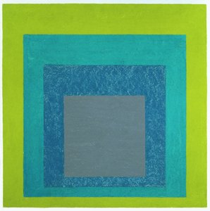 Hołd dla placu (olej na płycie pilśniowej) autorstwa Josef Albers