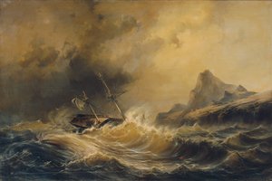 Wrak statku na Przylądku Horn autorstwa Josef Carl Berthold Püttner