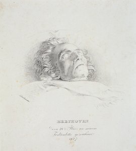 Ludwig van Beethoven (1770-1827) na łożu śmierci, 28 marca 1827 r.