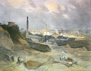 Cegielnia w Heiligenstadt, wydana w Wiedniu (kolor lito) autorstwa Josef Danilowatz