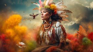 Dreamcore_dreamlike_scene-native american_04 autorstwa Josef Johann Michel