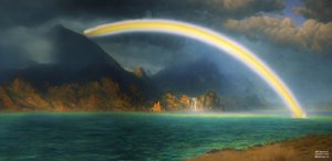 JJM odtwarza Bierstadt-A: Rainbow over Jenny Lake
