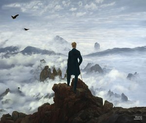 JJM odtwarza Friedrich-C-D: Wędrowiec nad morzem mgły (panorama)