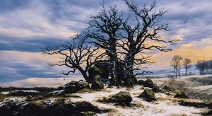 JJM odtwarza Friedrich-C-D: Megalith Grab im Winter (Panorama)
