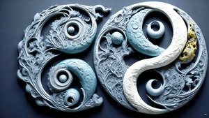 enkaustinen Feng Shui -konsepti YIN JA YANG _02puolasta autorstwa Josef Johann Michel