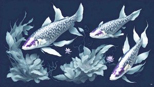 malowanie tuszem: Koi-Karpfish_amethyst_02