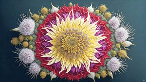 mandala: Oset z kwiatami elementy_01