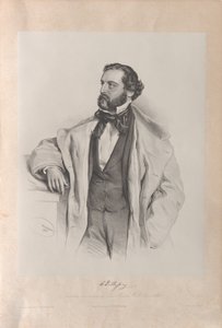 Portret śpiewaka operowego Achille De Bassini 1819-1881 , 1854.