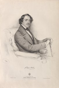 Portret śpiewaka operowego Filippo Colini 1811-1863 , 1847. autorstwa Josef Kriehuber