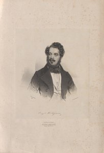 Portret śpiewaka operowego Giovanniego Orazio Cartagenova 1800-1841, 1838. autorstwa Josef Kriehuber