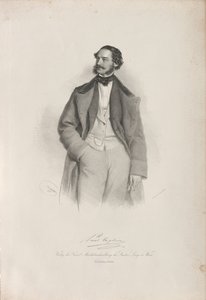 Portret tancerza, choreografa i baletmistrza Paula Taglioniego 1808-1884, 1856. autorstwa Josef Kriehuber