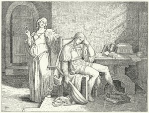 Enzio Sardynii, nieślubny syn cesarza Fryderyka II, w niewoli Guelph Longobardów autorstwa Josef Mathias (after) Trenkwald