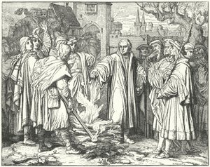 Marcin Luter palący bullę papieską w Wittenberdze, 1520