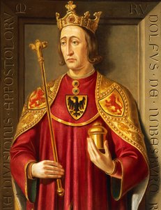 Portret Rudolfa von Habsburg (1218-91), obraz Josefa Kissa i Friedricha Mayrhofera, detal