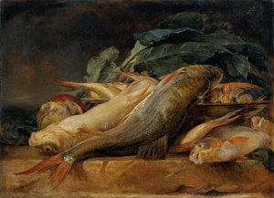 Martwa natura z rybami