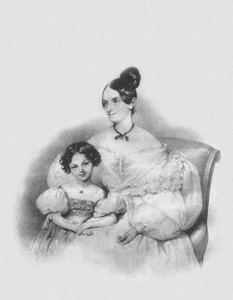 Portret Olgi Narychkiny Potocki z córką Sophie 1802-1861, 1835 autorstwa Josef Nikolaus Kriehuber