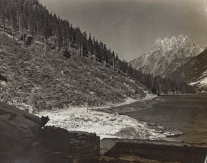 Album "Moja wojna światowa - wspomnienia Frontu Południowo-Zachodniego w Karyntii, Włochy, Trentino-Alto Adige) 31.03.1915-12.11.1918 - Josef Zohles Wiedeń": pejzaż górski (b/w pho autorstwa Josef Zohles