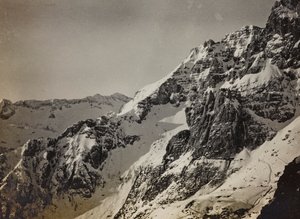 Album "Moja wojna światowa - wspomnienia Frontu Południowo-Zachodniego w Karyntii, Włochy, Trentino-Alto Adige) 31.03.1915-12.11.1918 - Josef Zohles Wiedeń": Alpy (zdjęcie czarno-białe) autorstwa Josef Zohles