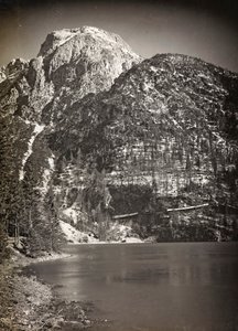 Album "Moja wojna światowa - wspomnienia Frontu Południowo-Zachodniego w Karyntii, Włochy, Trentino-Alto Adige) 31.03.1915-12.11.1918 - Wiedeń Josefa Zohlego": Jezioro Predil (lub Raibl) (b/w autorstwa Josef Zohles