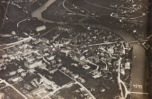 Album "Moja wojna światowa - wspomnienia Frontu Południowo-Zachodniego w Karyntii, Włochy, Trentino-Alto Adige) 31.03.1915-12.11.1918 - Josef Zohles Vienna": widok arialny Villaco (b/w
